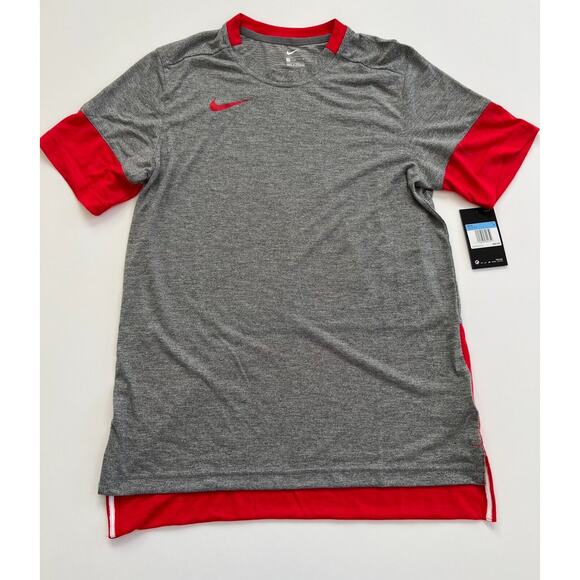 Nike Men's Gray/Red Team Player Short Sleeve CI4545-034 Size M NWT. - Picture 9 of 10